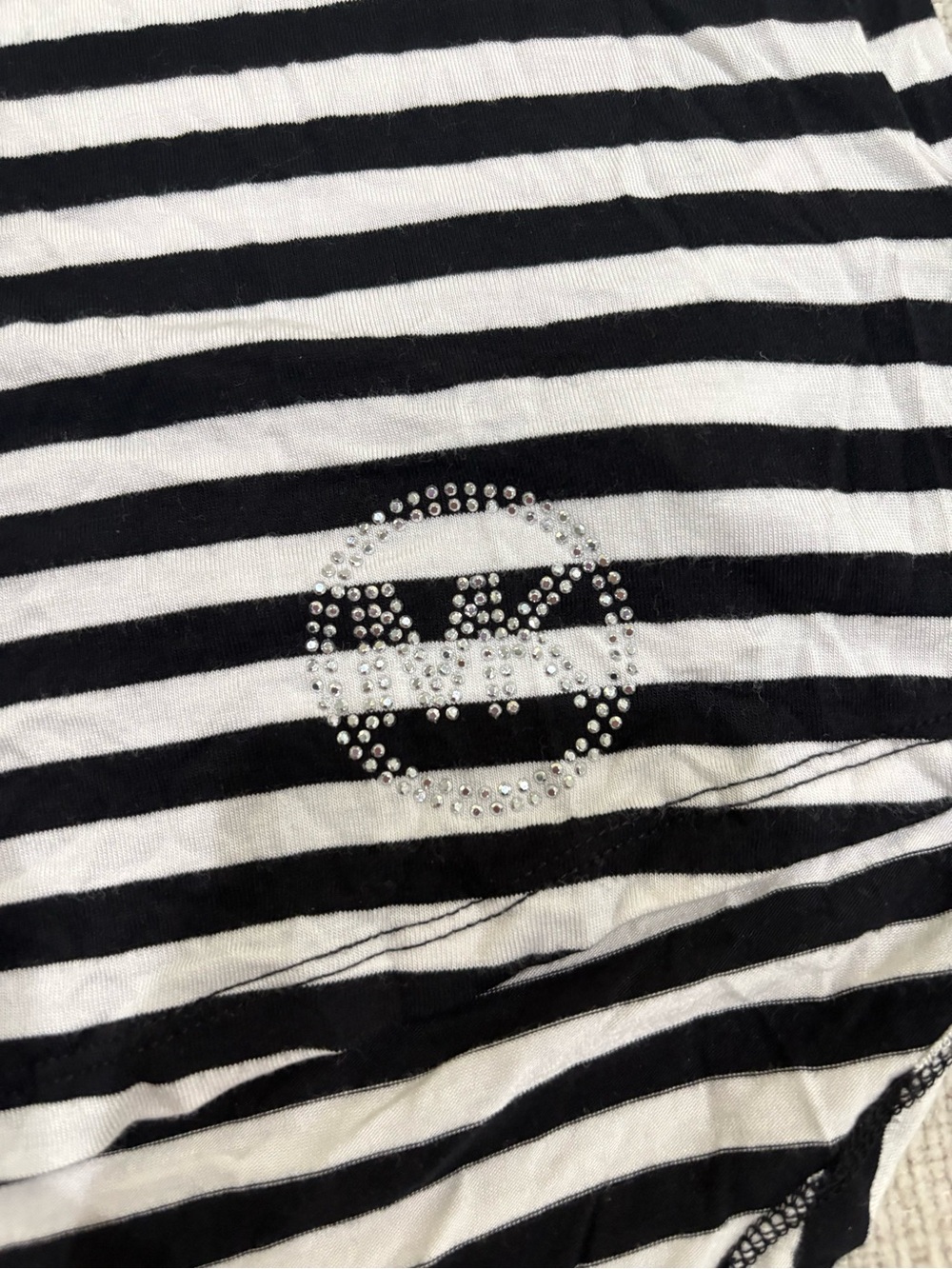 MICHAEL Michael Kors Black & White Striped Raglan Long Sleeve Top - Picture 3 of 4